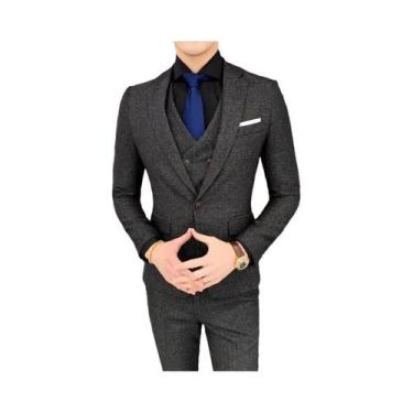Imagem de Terno Masculino Slim Fit De Três Peças Com Colete E Calças, Alta Quali