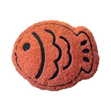 Imagem de Almofada De Pelúcia Peixe Pargo Amarelo Realista Taiyaki, Bichinho De 