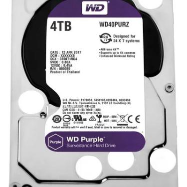 Imagem de HD Interno 4TB WD Purple, 5400 RPM, SATA III, 6GB/s - WD40PURZ.