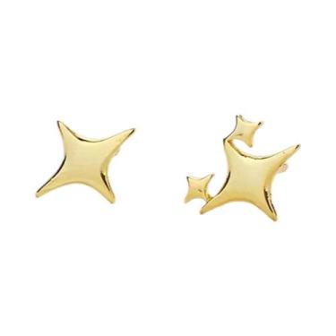 Imagem de Brincos De Prata Com Estrela Cruzada Para Mulheres E Meninas, Joias Vi