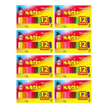 Imagem de Kit 8 Massinha De Modelar 12 Cores Magix 130g Multicolor - MAGIX KIDS