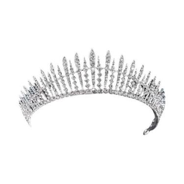 Imagem de Tiara De Cristal Prateada Para Noivas, Coroa De Princesa Com Diamantes
