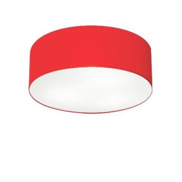 Imagem de Plafon Para Sala de TV Cilíndrico TV-3046 Cúpula Cor Vermelho - Lustre