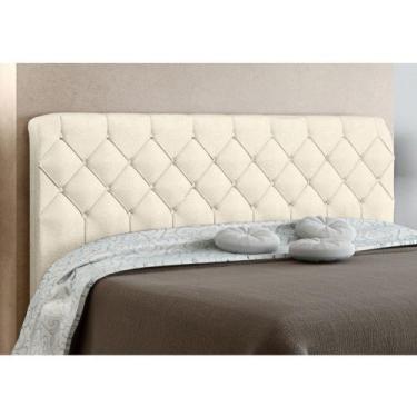 Imagem de Cabeceira Paris Cama Box Queen 160 cm Suede Amassado Bege - JS Móveis