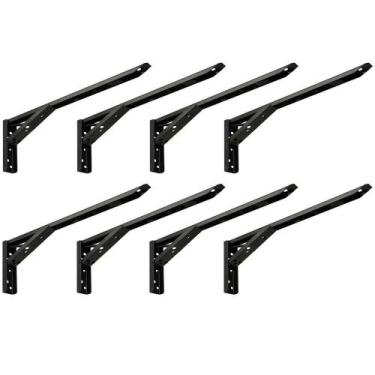 Imagem de Kit 04 Pares Suporte Para Mesa Dobrável Retrátil 30cm H02 Mão Francesa