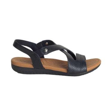Imagem de Sandália Feminino Anabela Usaflex R1804, Preto, 36