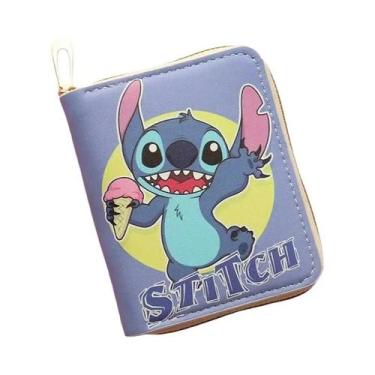 Imagem de Carteira De Moedas Kawaii Disney Stitch Com Zíper, Porta-Cartões, Bols