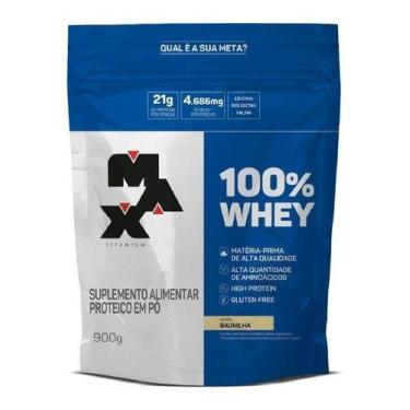 Imagem de 100% Whey 900g refil - Max Titanium, 1, 900g, Baunilha