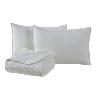 Imagem de Kit Cobre Leito Colcha Lunar Solteiro 2 Peças 400 Fios Matelado Dupla Face - Palha - 100% Poliéster