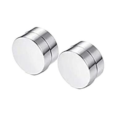 Imagem de Brincos Magnéticos Falsos Em Aço Inoxidável Preto 6-12mm Para Homens E