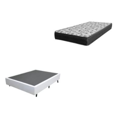 Imagem de Cama Box Solteiro 88 Tecido Sintético Branco com Colchão De Espuma - D33 Ortobom ISO 100 60x88x188