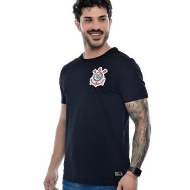 Imagem de Camisa Torcedor Corinthians Algodão Preta Masculina-Masculino