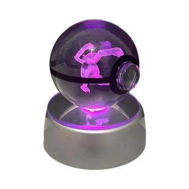 Imagem de Luminária LED 3D De Cristal Pokémon POKE BALL Com Figuras De Brinquedo