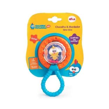 Imagem de Mordedor e chocalho gira gira galinha pintadinha elka