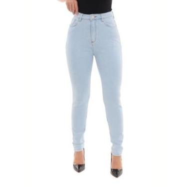 Imagem de CALÇA JEANS MOM FEMININA CINTURA ALTA BÁSICA COM ELASTANO 00201 38 VINTAGE UNICA-Feminino