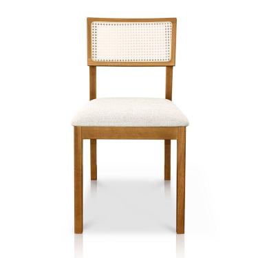 Imagem de Cadeira de Jantar e Living Millie com Tela Natural Estofada Linho - Desk Design