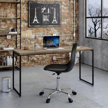 Imagem de Mesa de Escritório Studio 150cm Industrial Carvalho E Preto - Compace