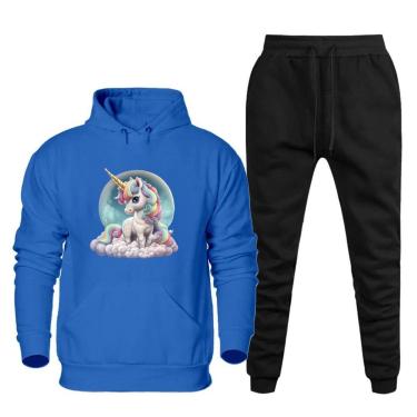 Imagem de Conjunto Abrigo Moletom Quentinho Plus Size Feminino Estampado Com Calça Basica Confortavel Macia-Feminino