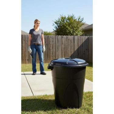 Imagem de Lixeira 100L Reforçada Cozinha Preta GRANDE - Congratulations Store