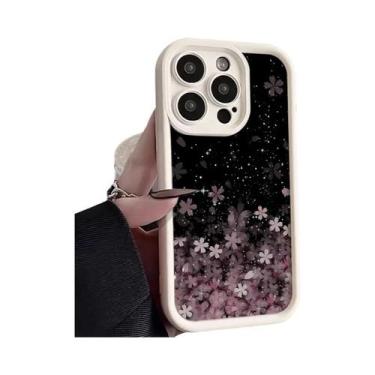 Imagem de Capa De Silicone Macia Antichoque Com Gradiente De Flores De Cerejeira