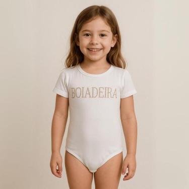 Imagem de Body Infantil Boiadeira Branco Strass  Festa Rodeio  Moda Country Meni