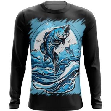 Imagem de Camiseta Manga Longa Pesca Esportiva Peixes Azul Paz 11 - Kasubeck Sto