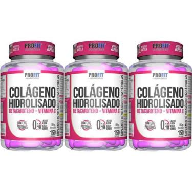 Imagem de Kit 3X Colágeno Hidrolisado - 150 Cápsulas - ProFit - PROFIT LABORATÓR