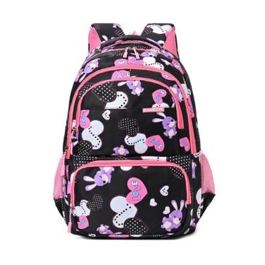 Imagem de Mochila Feminina Escolar OEM 249 em Nylon Impermeável 46x32x19 Preto Grande para Faculdade