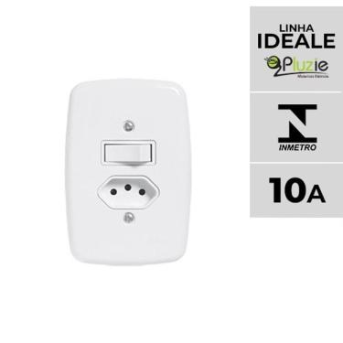 Imagem de Interruptor e Tomada Pluzie Linha Ideale 10A 20A 4x2 para Instalações Residenciais com...