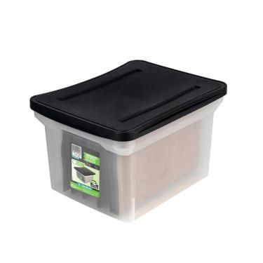 Imagem de Caixa Organizadora para Arquivos Ordene Office Line Empilhável para Pastas Suspensas 28x35x48CM 1 Unidade Cristal Tampa