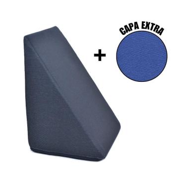 Imagem de Almofada Triangular Encosto Anatômico Espuma Apoio Costas Repouso Leitura + Capa Extra-...