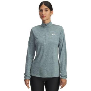 Imagem de Moletom de Treino Under Armour Tech 1/2 Zip Twist Feminino, Azul, M