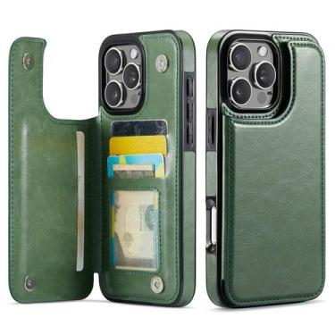 Imagem de Capa Carteira Wefor para iPhone 16 Pro Max em Couro PU
