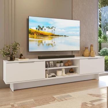 Imagem de Rack para TV até 80 Polegadas 218 cm 2 Portas Branco Stella Madesa