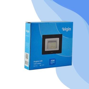 Imagem de Refletor Led Elgin 30w 6500k Luz Branco Frio Bivolt Preto