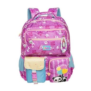 Imagem de Mochila de costa teen Juvenil adolescente Panda Balão 16032 Cor:RosaTa