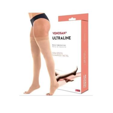 Imagem de Meia de Compressão Ultraline 4000 20-30 mmHg 7/8 AGH Meia Coxa bege - 