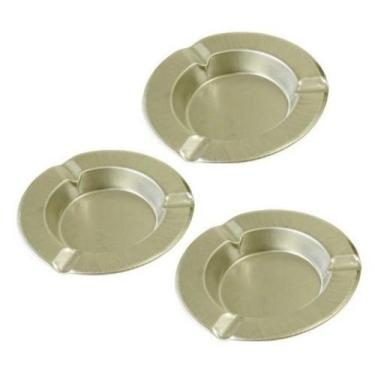 Imagem de KIT 3 Cinzeiro De Metal Dourado Simples Para Cigarros - PAULI