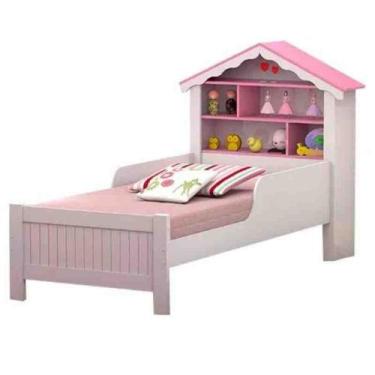 Imagem de Cama de Solteiro Princesa Branco/Rosa Basoto - Basoto Madeira