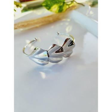 Imagem de Bracelete Concha Escultural Orgânico Polido  Dourado ou Prateado (Bril