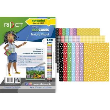 Imagem de Bloco para Educacao Artistica Textura 1 DEC.180G 36F 23X32CM Pacote - 