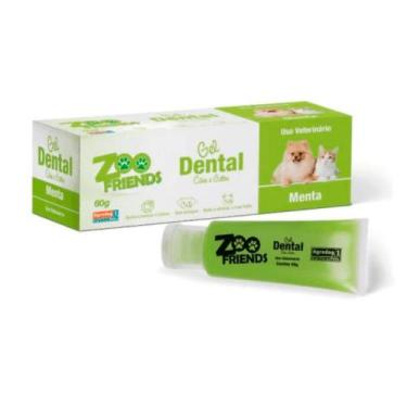 Imagem de Gel Creme Dental Pasta de Dente para Cães e Gatos Zoo Friends 60g Sabo