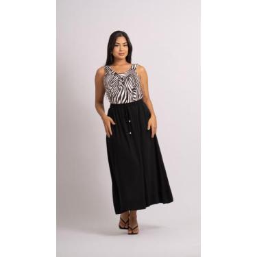 Imagem de Saia midi pijama slub - SOLARE