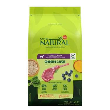 Imagem de Ração Guabi Natural Cães Porte Médio Cordeiro e Aveia 12Kg - Brf