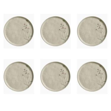 Imagem de Conjunto de Pratos Sobremesa Bio Campestre 6 Peças Cerâmica Stoneware para Mesa Posta Porto Brasil