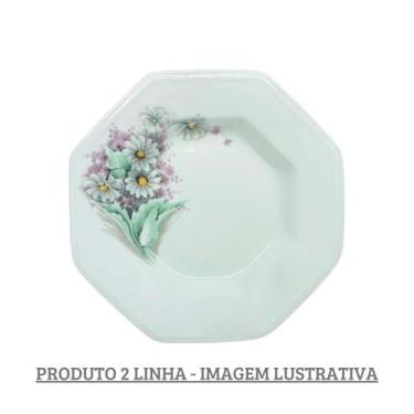 Imagem de Jogo 4 Pratos Fundo 24cm Schmidt - Dec. E650 2 Linha - Branco - Lisa