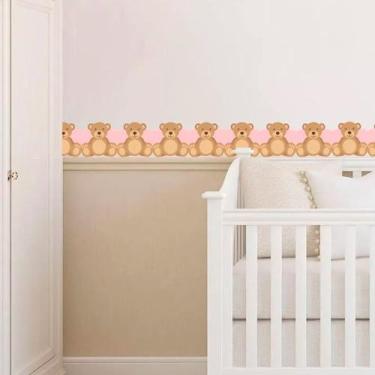 Imagem de Saldão - Faixa de Parede Infantil Ursos Rosa - TaColado..