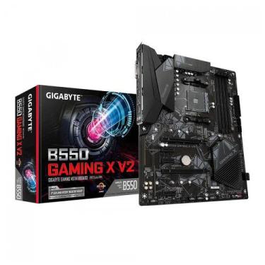 Imagem de Placa Mãe Gigabyte para AMD AM4 B550 Gaming X V2 4xDDR4 ATX 1.0, Preto