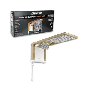 Imagem de Chuveiro Acqua Duo Ultra Lorenzetti Branco e Dourado Fosco Com Espalha