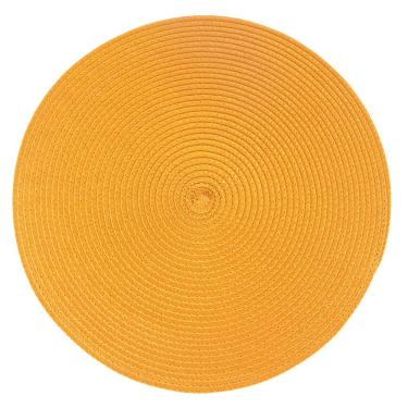 Imagem de Kit 6 Jogos Americanos Redondos Clássicos 38CM Polipropileno e Poliéster Versáteis para Mesa Amarelo Tuut